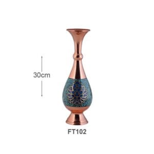 گلدان فیروزه کوب ترنج آقاجانی 30 سانتی متری کد FT102