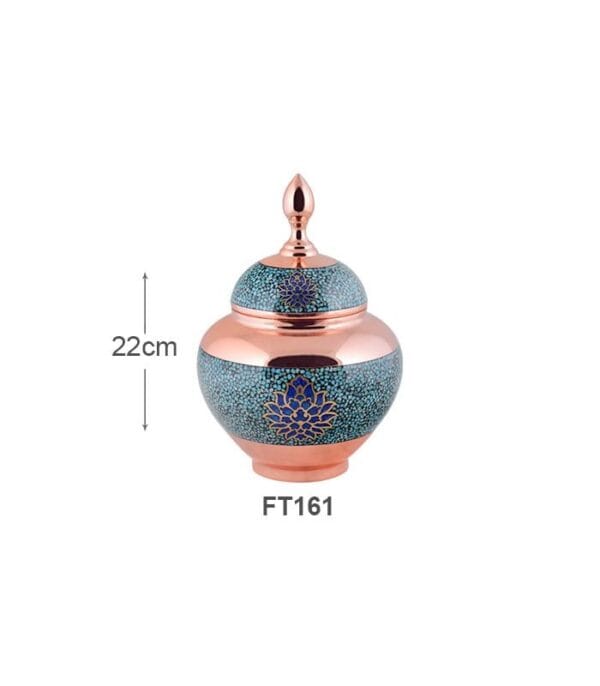 خرید قندان سیبی فیروزه کوبی 25 کد FT161 برند آقاجانی با ارسال رایگان