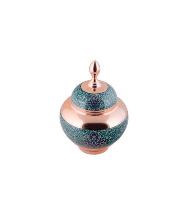 خرید اینترنتی قندان سیبی فیروزه کوبی 25 کد FT161 برند آقاجانی با ارسال رایگان