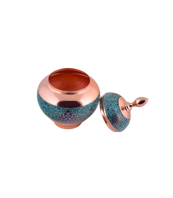 خرید قندان سیبی فیروزه کوبی 25 کد FT161 برند آقاجانی ارسال رایگان
