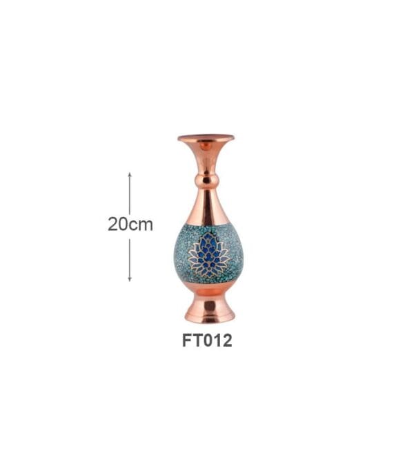 گلدان صراحی فیروزه کوبی آقاجانی کد FT012 خرید با ارسال رایگان