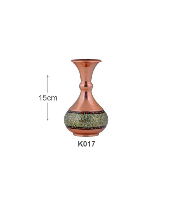 خرید گلدان شلغمی مس و خاتم کاری اصفهان کد K017 با ارسال رایگان