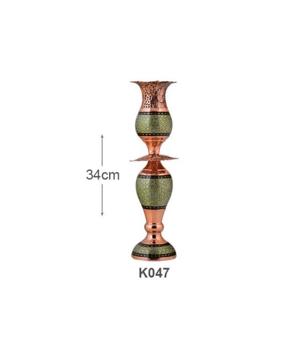 خرید لاله کوچک مس و خاتم کاری آقاجانی کد K064 از صنایع دستی اصفهان با بهترین قیمت فروش