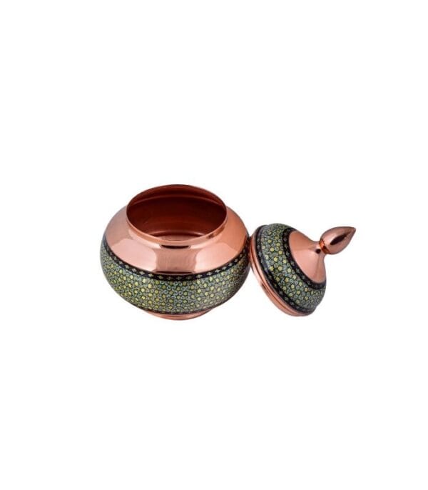 قندان مس و خاتم کاری اصفهان تولید صنایع دستی آقاجانی با ارسال رایگان کد K045