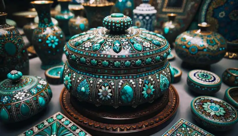 فیروزه کوبی اصفهان از صنایع دستی زیبا با بهترین فیروزه نیشابور